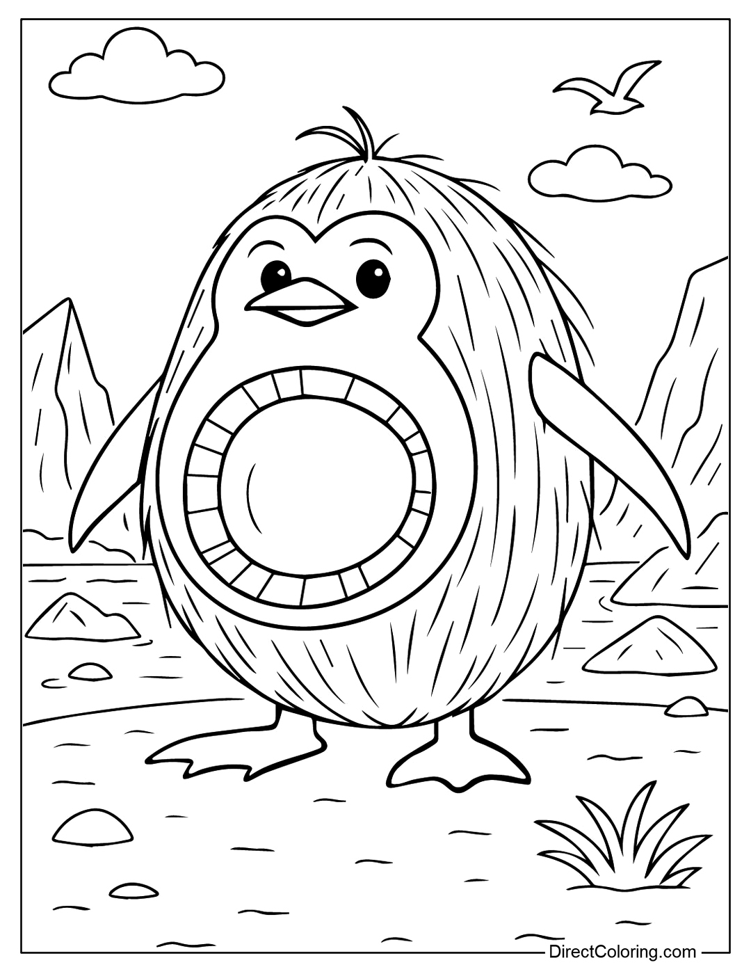 Penguino Cocosino Coloring Page